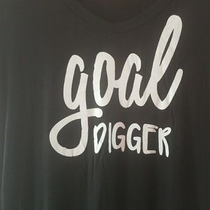 coverstitched Tops - Coverstitched "Goal digger" black graphic tee coverstitched Tops - Coverstitched "Goal digger" black graphic tee